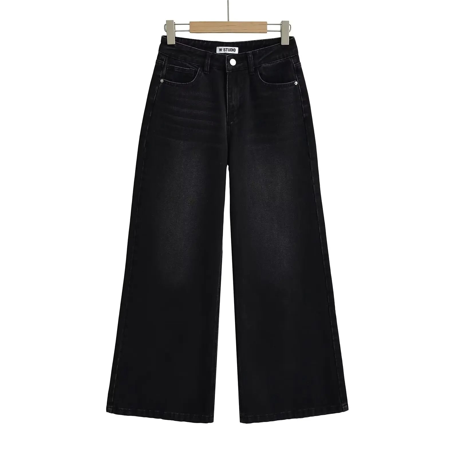 Women's Denim Pants Baggy Jeans Y2k Vintage Flared Wide New Low Waist Rise Oversize Pant Harajuku Fashion Woman Trousers
