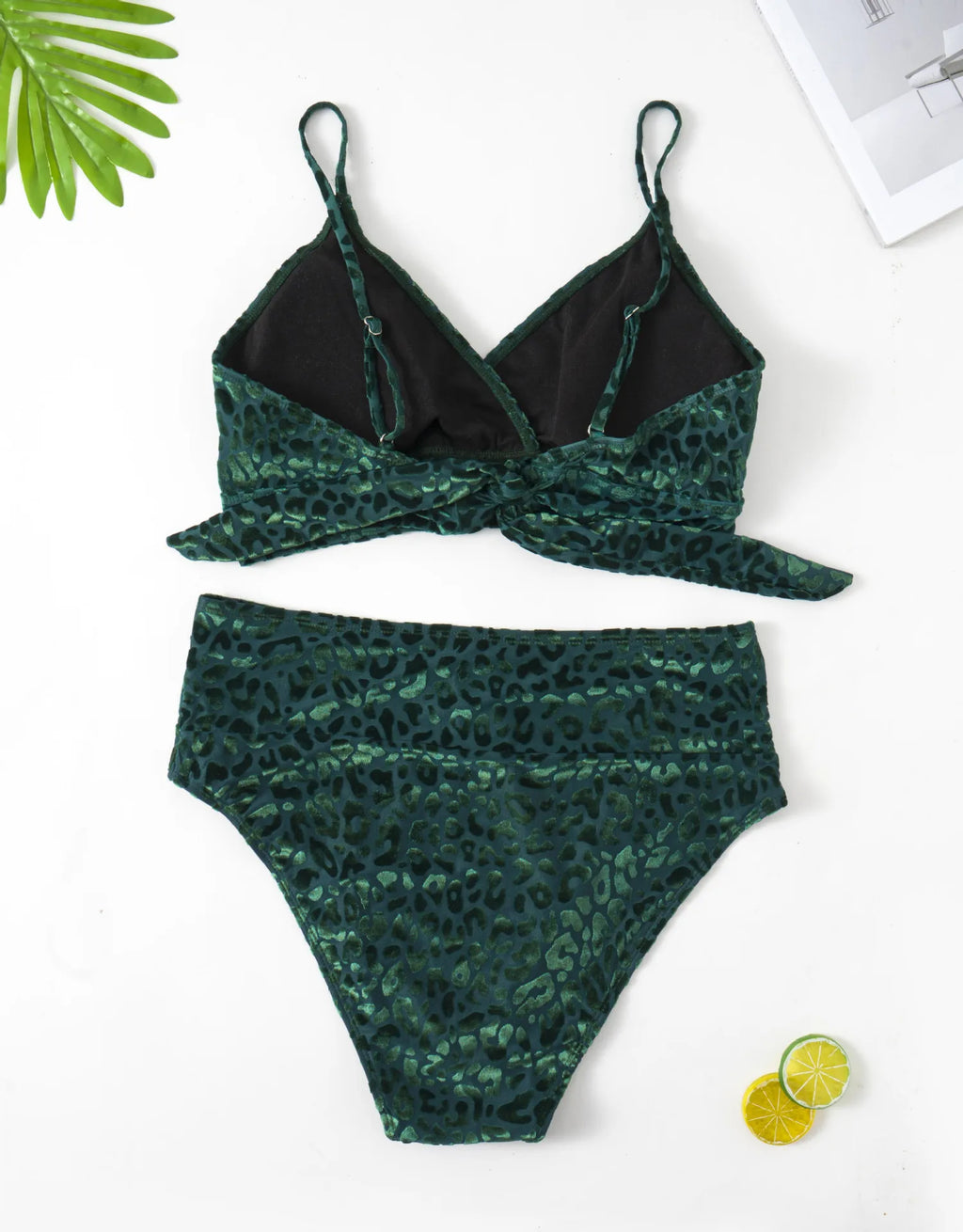 Large Size 4XL Women Leopard Swimsuit Sexy V Neck Backless Bikini Set High Waist Swimwear Push Up Beachwear Bathing Suit Tankini