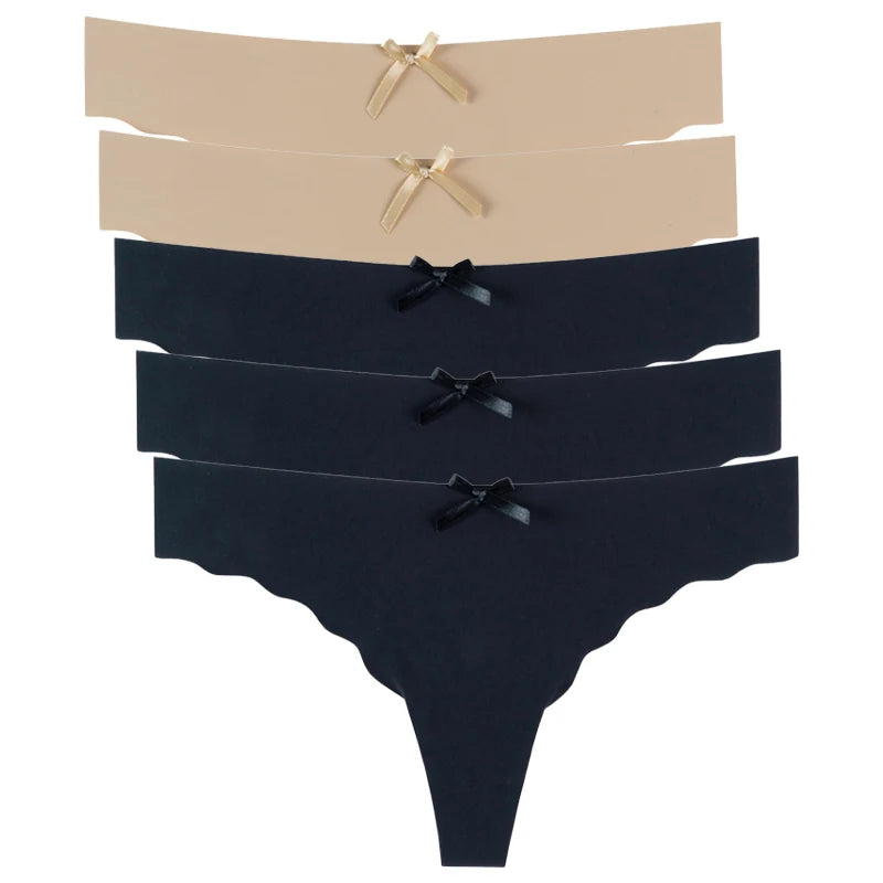 5Pcs/Lot Women's Panties Underwear Viscose Seamless Briefs Low Waist Female Lingerie Summer Ultra-thin G-String Thongs