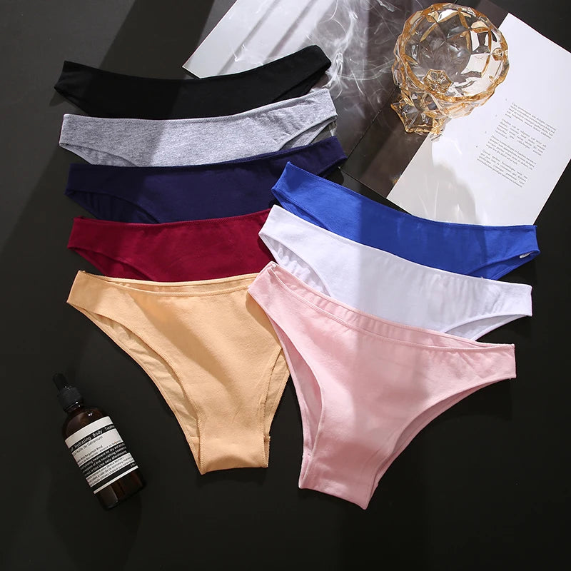 Cotton Women Underwear Comfort Women Panties Gray Cotton Briefs Sexy Low Waist Female Lingerie Girls Intimate Underwear M-XXL