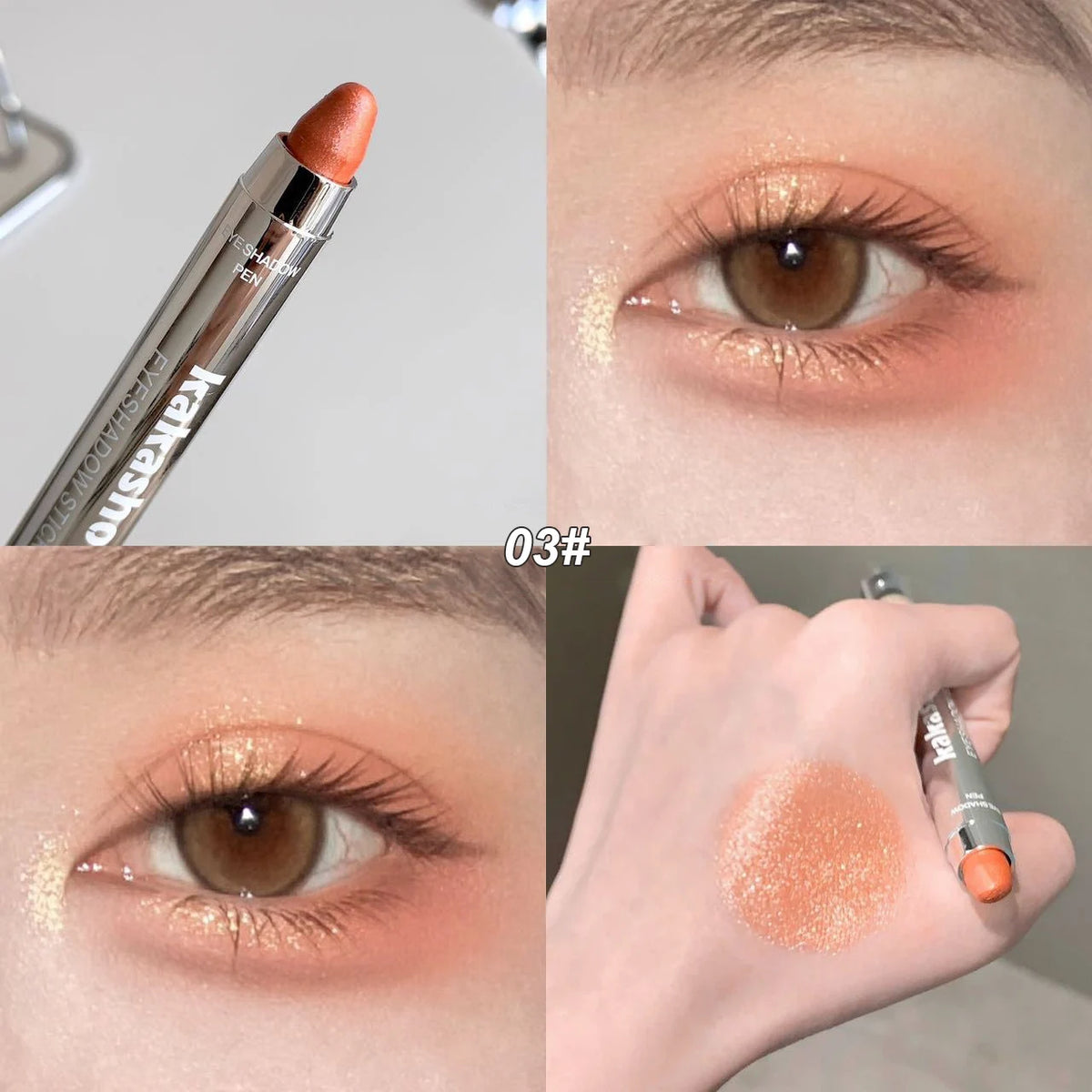 Metallic Glitter Eyeshadow Stick Matte Red Waterproof Shimmer Lying Silkworm Long Lasting High Gloss Pearlescent Eyeshadow Pen
