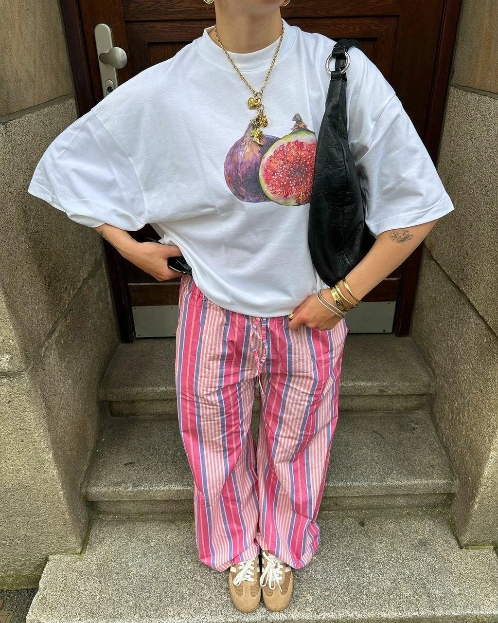 Women's Summer Basic Y2K T-Shirt Chili/ Fig/ Ocean/ Lamp Print Casual Short Sleeve Tops for Streetwear Aesthetic Clothes