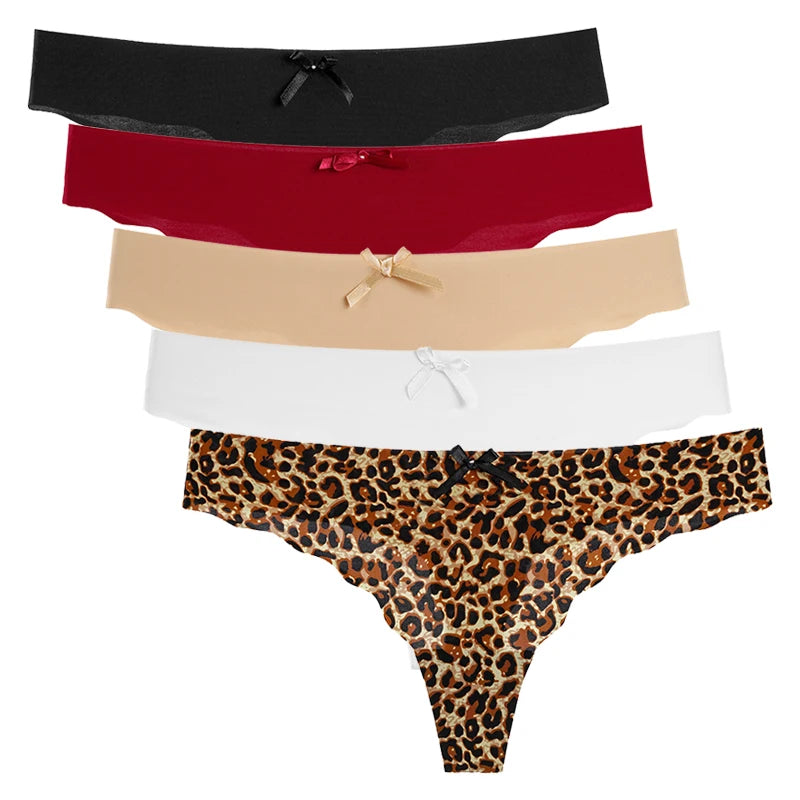5Pcs/Lot Women's Panties Underwear Viscose Seamless Briefs Low Waist Female Lingerie Summer Ultra-thin G-String Thongs