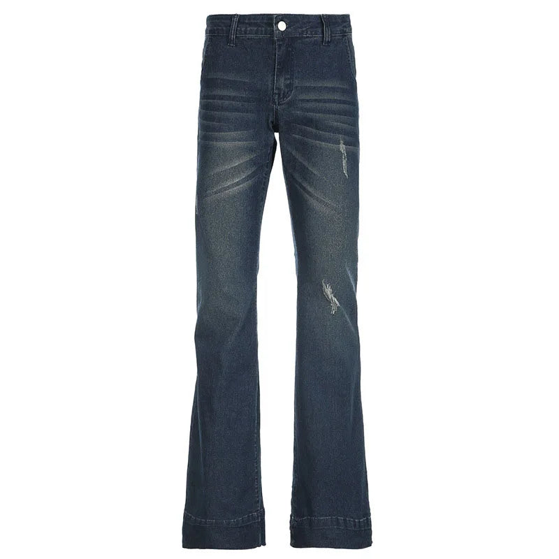 Sexy Low-Waisted Skinny Jeans Women Vintage Americana Y2K Denim Flares Pants Female Streetwear Slim-Fitting 2000S Jean Trousers