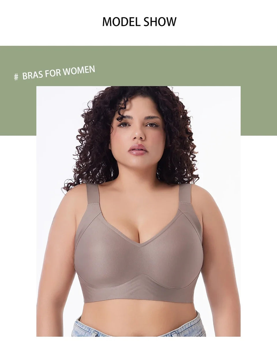 FallSweet Wireless Push Up Bra for Women Plus Size Thin Cup Sports Bras Breathable Comfortable Underwear Sexy Lingerie M-6XL