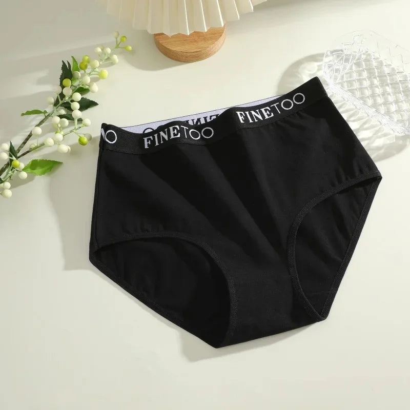 Finetoo 6Pcs/Set Women Cotton Seamless Briefs Women Plus Size Panties Breathable Underwear Female High Waist Soft Lingerie S-XXL