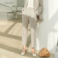 Amii Minimalism Autumn Office Lady Blazer Women Jacket Lace V-neck Tank Tops High Waist Pants Separately Female Blazers 12060909