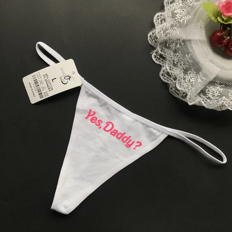 G string Underwear Women Hot Sexy Lingerie Panties Cotton Thongs T back Lingerie Ladies Funny Print T-Back Underwear