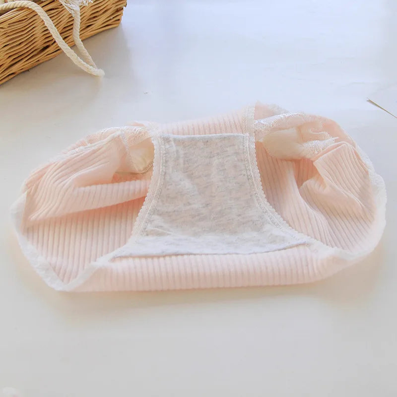 5Pcs/Set Lace Edge Underwear Women Cotton Panties Female Underpants Sweet Girls Briefs Breathable Soft Shorts Sexy Lingerie