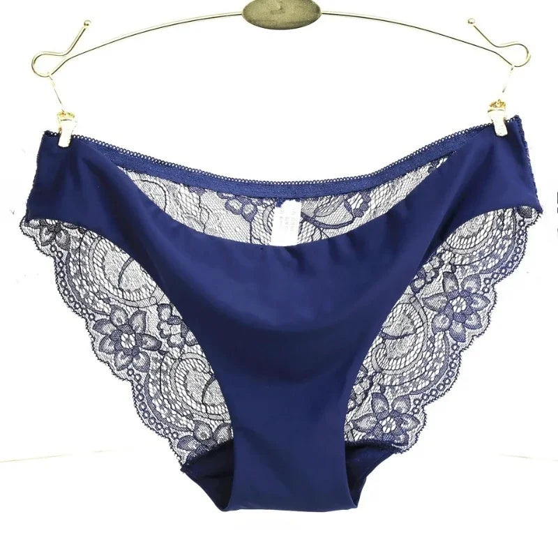 Women's Invisible Underwear Spandex Crotch Intimate Women Sexy Lace Black Floral Panties Seamless Panty