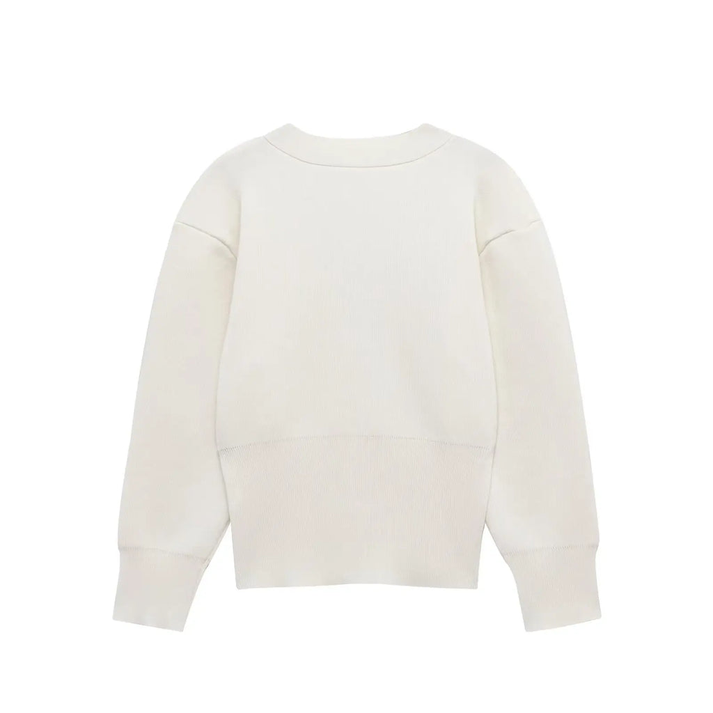 HH Woman Autumn Long Sleeves Slim Casual Sweater High Street Coat Women Solid Single Button Deep V-Neck Knitted Cardigan