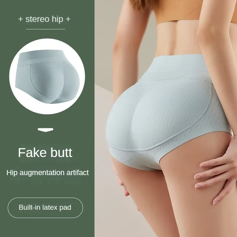 Body Sculpting Buttocks Women's Sponge Cushion Push-Up Panties Peach Hip Lifting Fake Butt Panties Pad Seamless Female Underwear
