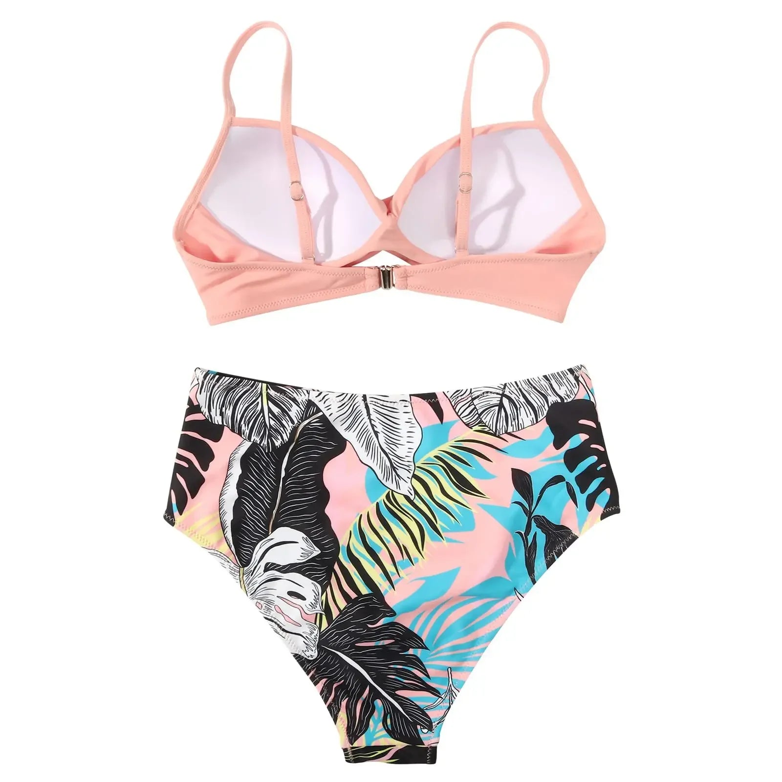Slimming High Waist Bikini Set Women's Multi-Color Hard Bag Gathered Bikini Ideal for plus Size Swimsuits And Beachwear