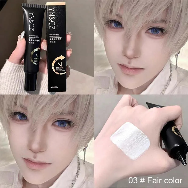 Matte White Foundation Makeup Base Full Coverage Foundation Long Lasting Waterproof Concealer Foundation Cosplay Gothic Makeup