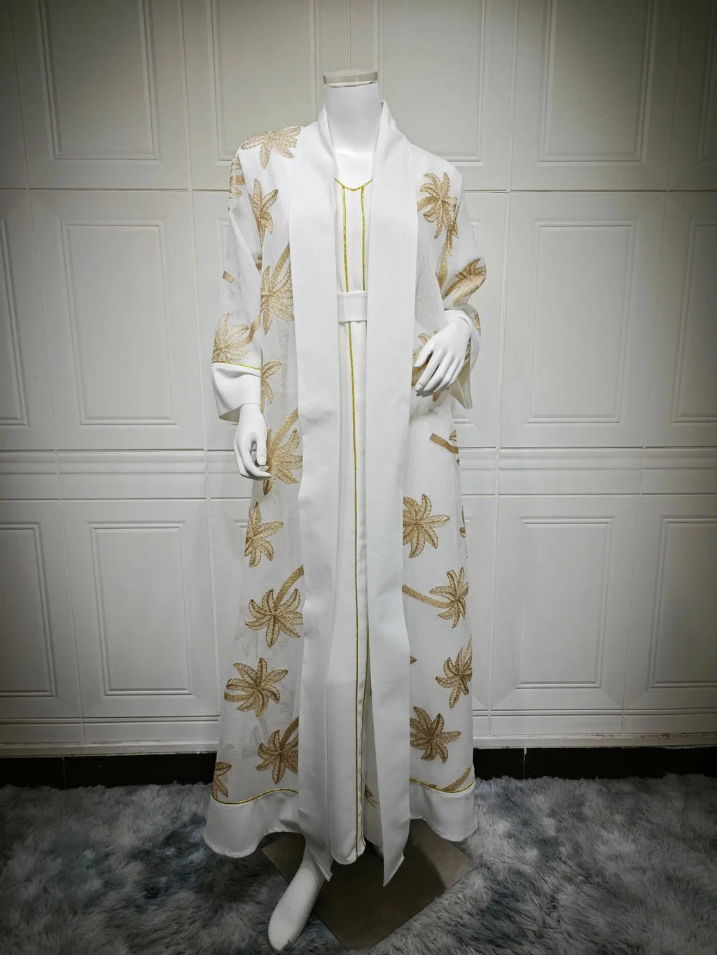 Eid Women Dress Muslim Abaya 2 Piece Set Musulman Ensembles Party Jalabiya Ramadan Abayas Vestidos Largos Kaftan Arab Long Robe