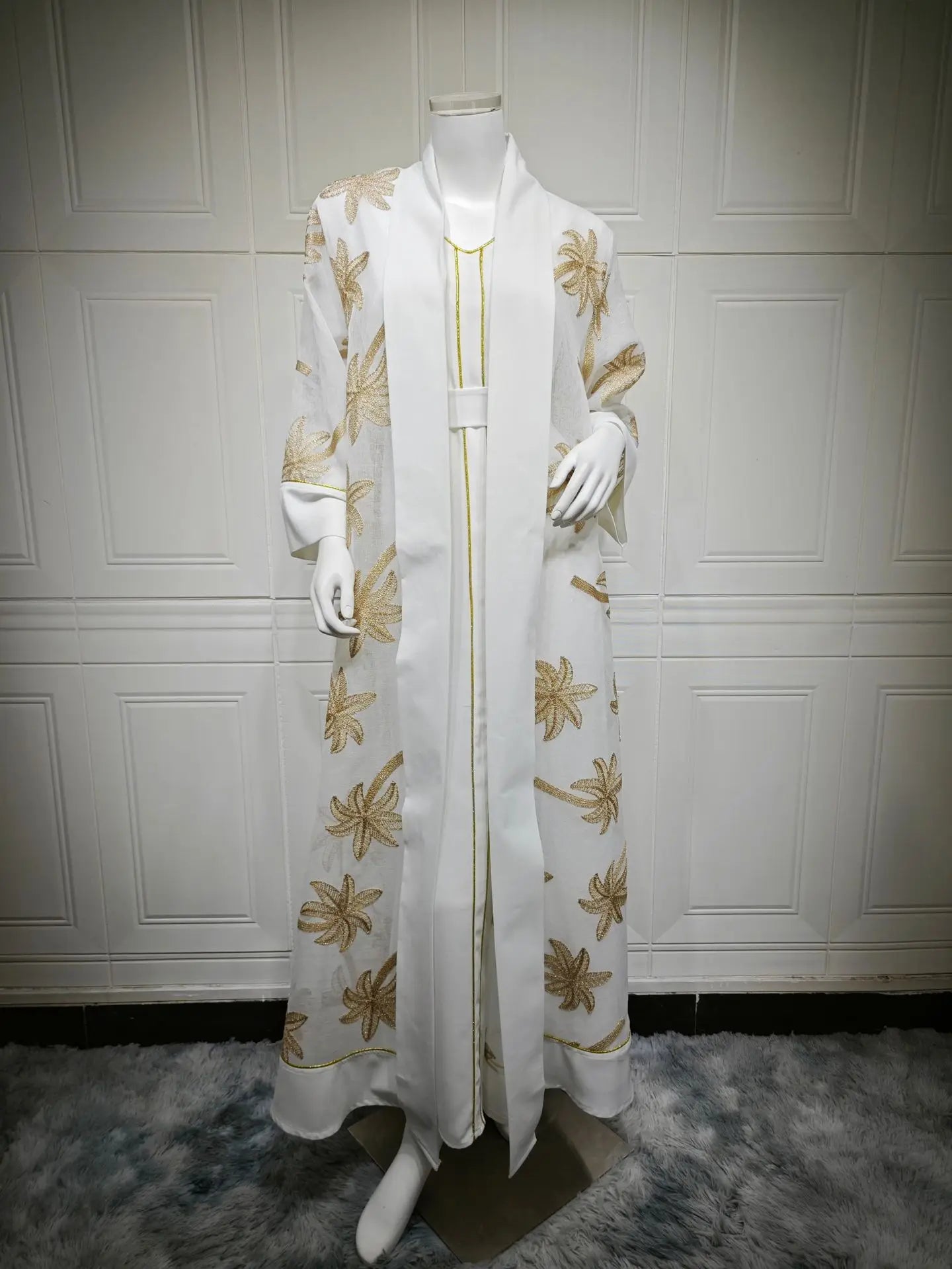 Eid Women Dress Muslim Abaya 2 Piece Set Musulman Ensembles Party Jalabiya Ramadan Abayas Vestidos Largos Kaftan Arab Long Robe