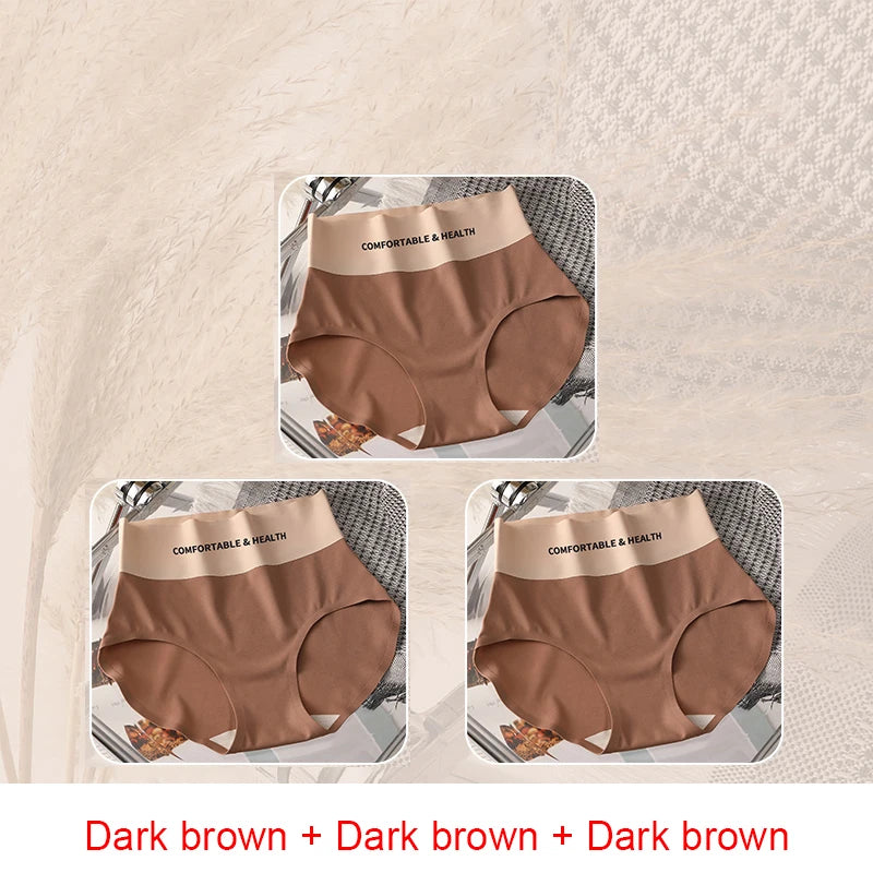 Invisible Panties Women Seamless Briefs Female Underpants Ultra-thin Underwear High Rise Panties Solid Comfy Lingerie Ice Silk