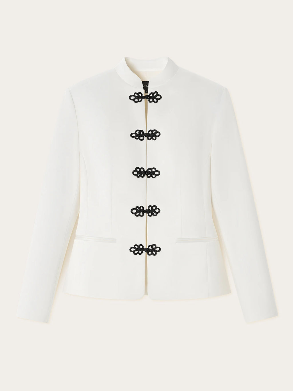 DFDG Women's Spring Summer Satin Mandarin Collar Knot Button Blazer Chic Formal Casual Wear 2026 Trendy Feminine Fashion Coat