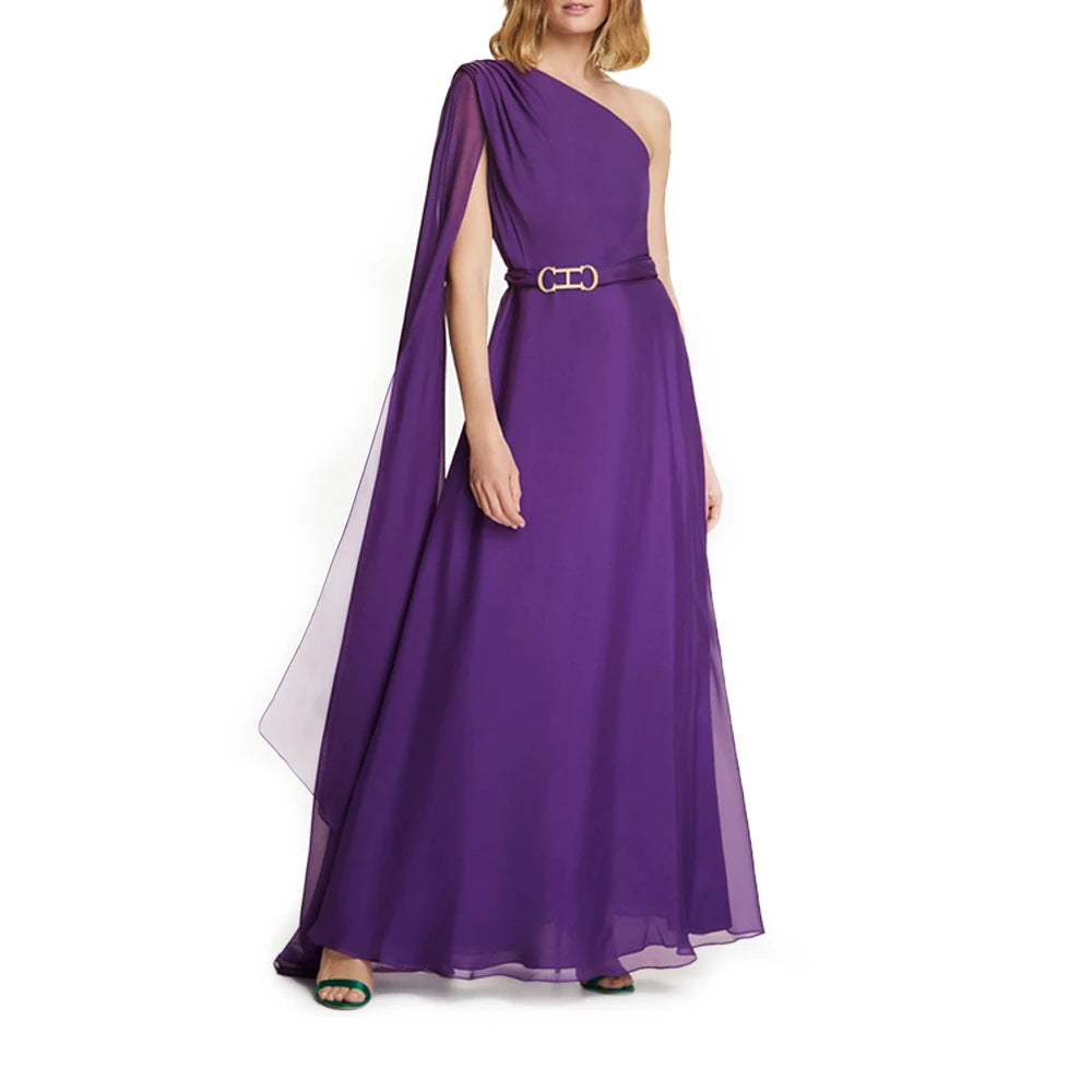 CHCH Formal Evening Dress Elegant Slant Shoulder Maxi Women Dress Christmas Evening Prom  Fashionable Banquet Party Slim Dresses