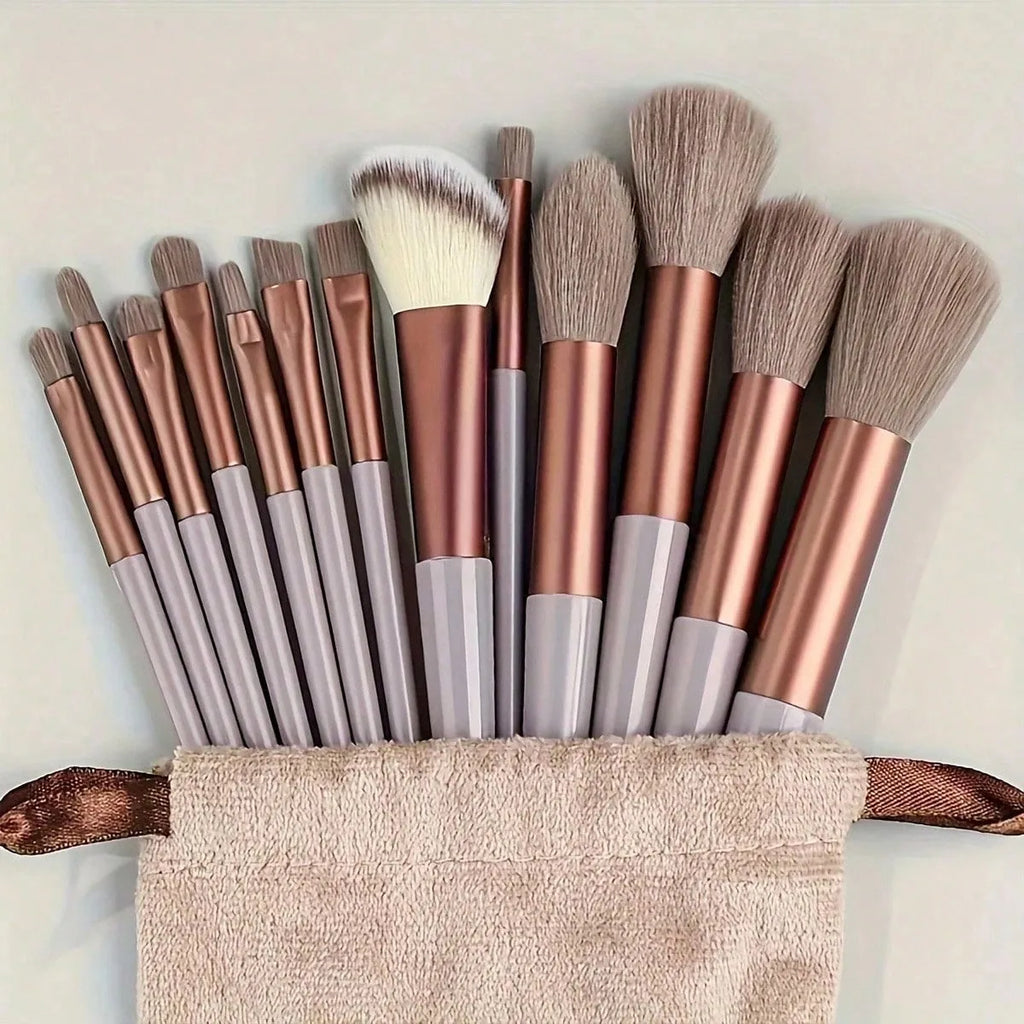 13 Soft Makeup Brushes Set With Perfect Soft Pouch - Premium Makeup Tools,Made Of High Quality Fibers,Girly Fashion Items