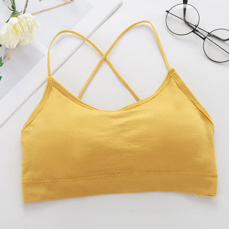 Top Women Sports Bras For Fitness Tube Top Seamless Athletic Vest Yoga Bra underwear Yoga Running Gym Stretch  Padded Sport Top