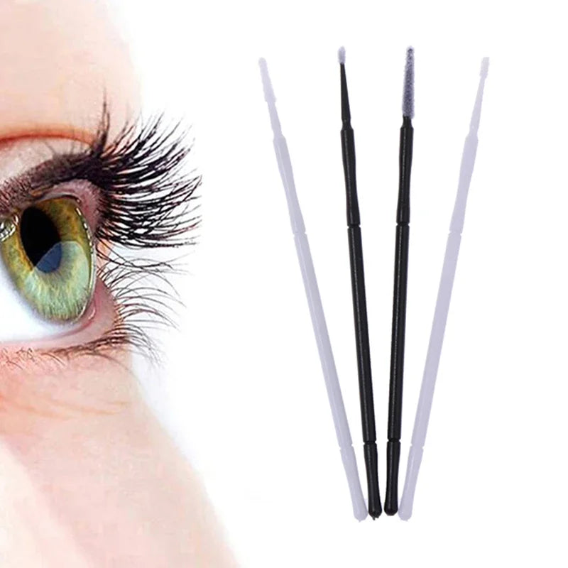 100Pcs Professional  Disposable Eyelash  Extension Micro  Brush Applicator Make  Up Mascara  Swab  Brushes Swab makeup brushes