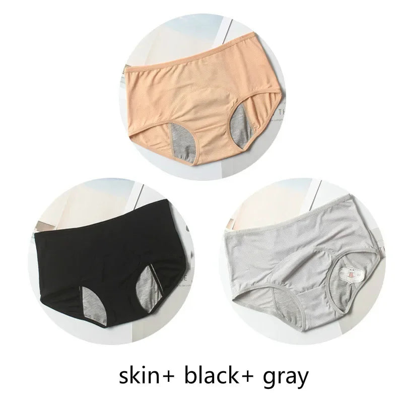 3pcs Leak Proof Menstrual Panties Physiological Pants Women Underwear Period Comfortable Waterproof Briefs