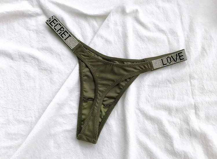 Rhinestone G string thong panties women's panties low waist sexy lingerie ladies lingerie panties lingerie ladies underwear