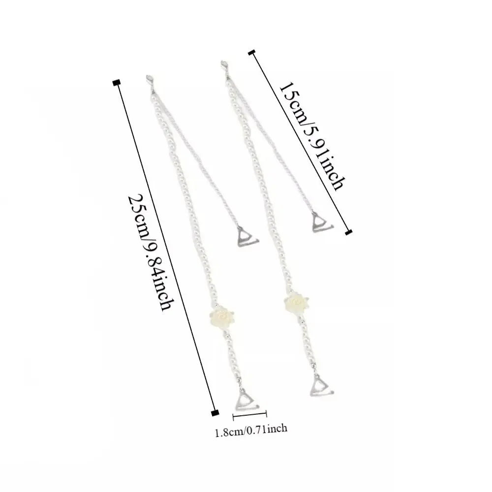 1 Pair New Bow Pearl Underwear Straps Adjustable Removable Bra Straps Replacement Shoulder Belts Women