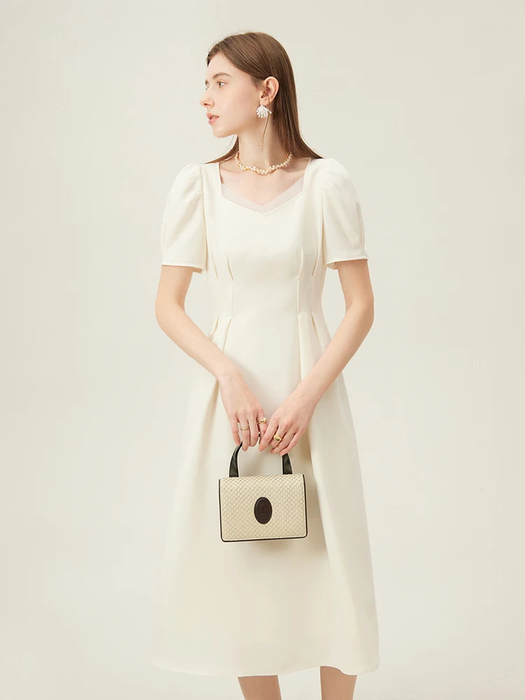 FSLE Swan Dress French Style High Waist Dress For Women 2024 Summer New Arrival Dress For Formal Occasions 24FS12193