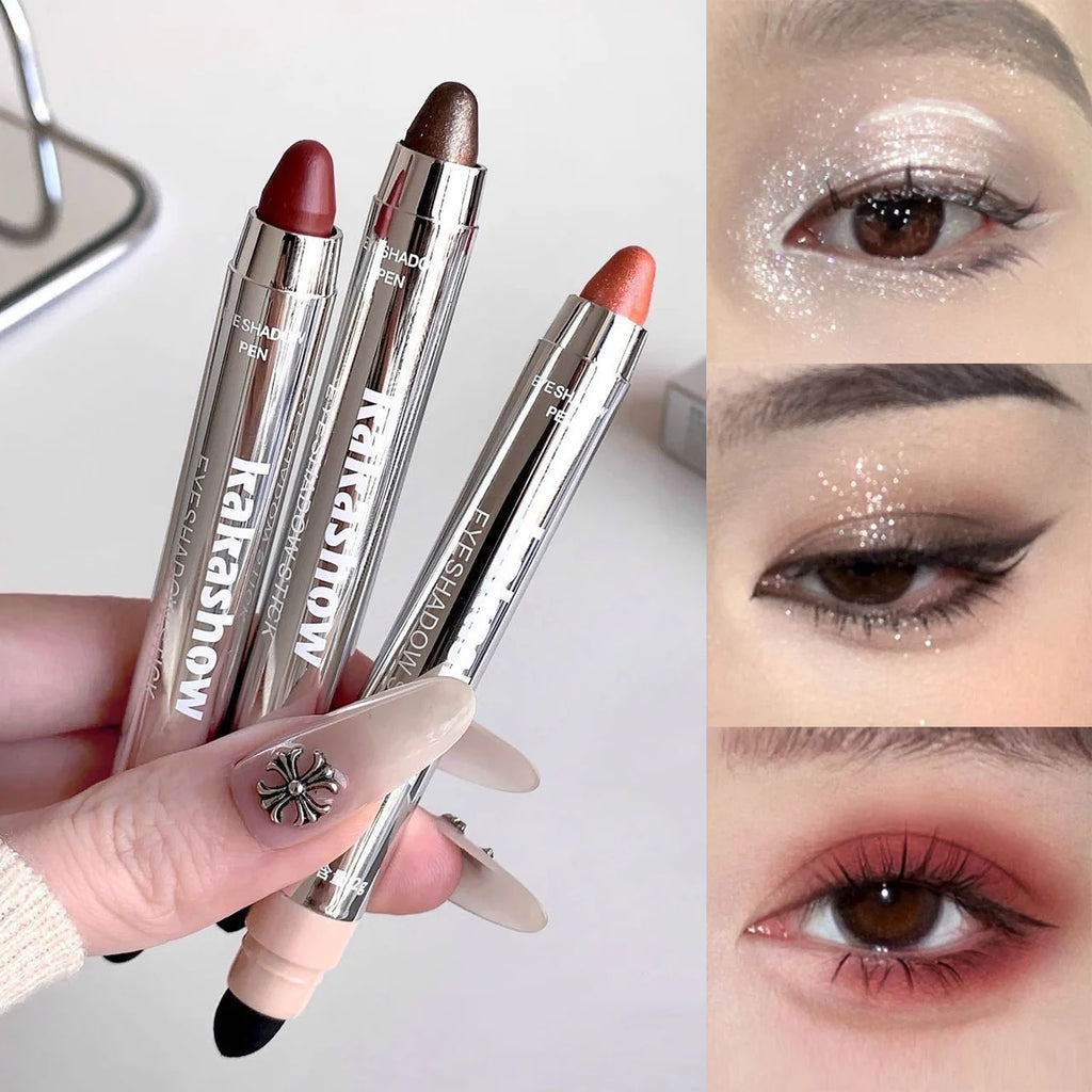 Metallic Glitter Eyeshadow Stick Matte Red Waterproof Shimmer Lying Silkworm Long Lasting High Gloss Pearlescent Eyeshadow Pen