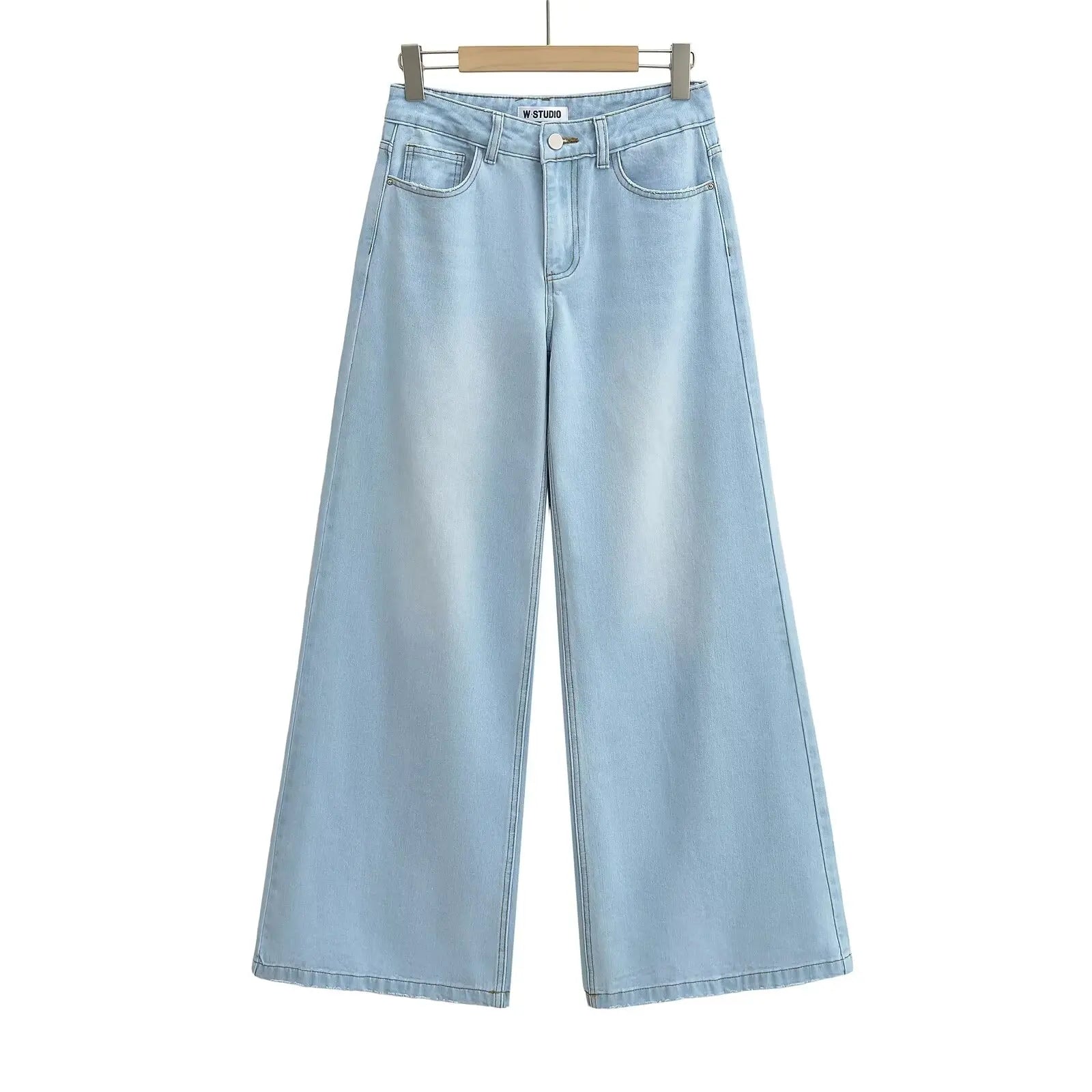 Women's Denim Pants Baggy Jeans Y2k Vintage Flared Wide New Low Waist Rise Oversize Pant Harajuku Fashion Woman Trousers