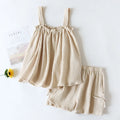 Fdfklak Pijamas Sexy Mujer Summer Sleeveless Gauze Cotton Women's 2 Piece Set Pyjamas Elegant New Soft Home Nightwear