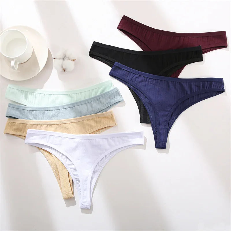 15Pcs/Set Women Cotton G-Strings Panties Female New Color Low Rise Thongs Ladies Sexy Bikini Girl Soft M-XL Intimates Lingerie