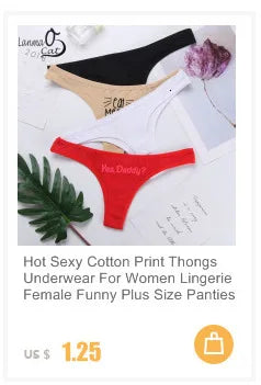 G string Underwear Women Hot Sexy Lingerie Panties Cotton Thongs T back Lingerie Ladies Funny Print T-Back Underwear