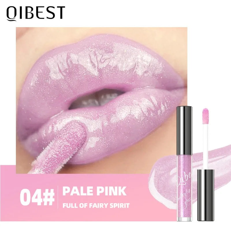 Shimmer Lip Gloss Sexy Makeup, Coral Pink Gold Sparkles Lip Glaze, Hydrating Glossy Jelly Finish Liquid Lipstick Pro Cosmetics