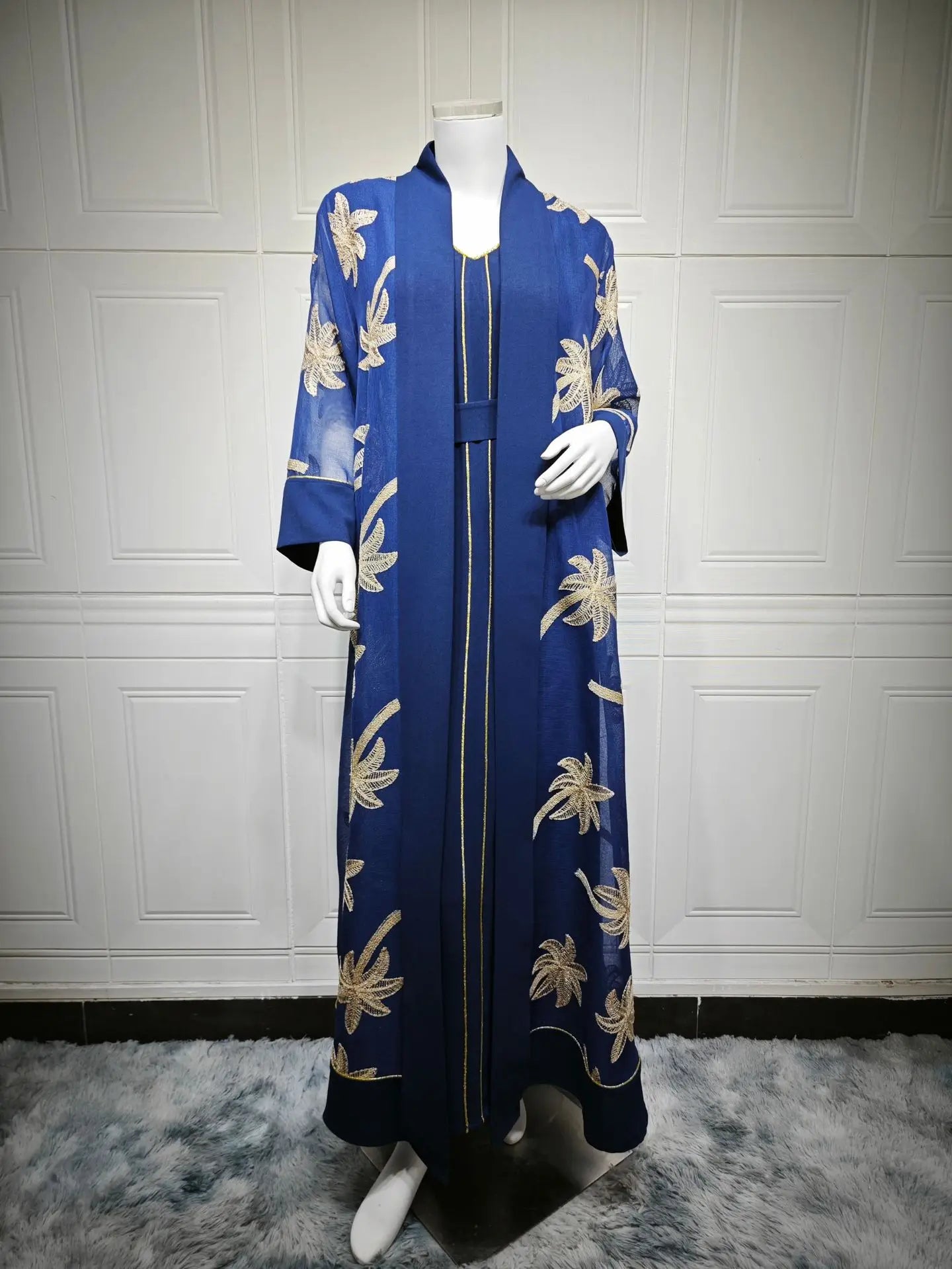 Eid Women Dress Muslim Abaya 2 Piece Set Musulman Ensembles Party Jalabiya Ramadan Abayas Vestidos Largos Kaftan Arab Long Robe