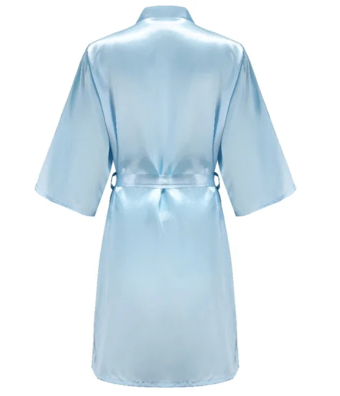 Wedding Party Team Bride Robe Without Letters Kimono Satin Pajamas Bridesmaid Plain Bathrobe SP088