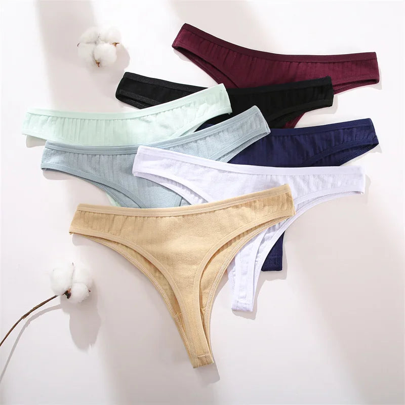15Pcs/Set Women Cotton G-Strings Panties Female New Color Low Rise Thongs Ladies Sexy Bikini Girl Soft M-XL Intimates Lingerie