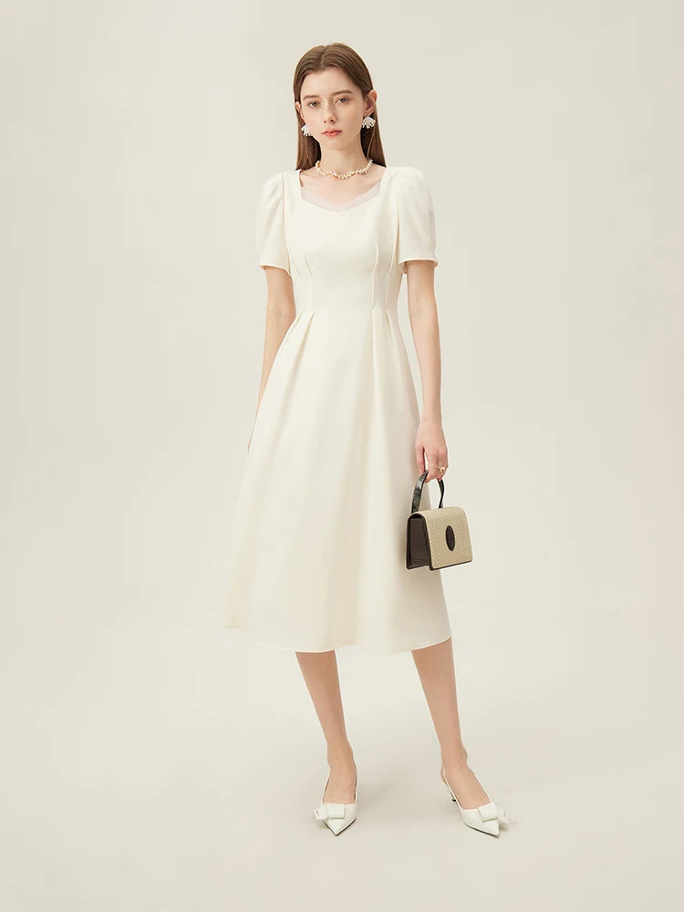FSLE Swan Dress French Style High Waist Dress For Women 2024 Summer New Arrival Dress For Formal Occasions 24FS12193