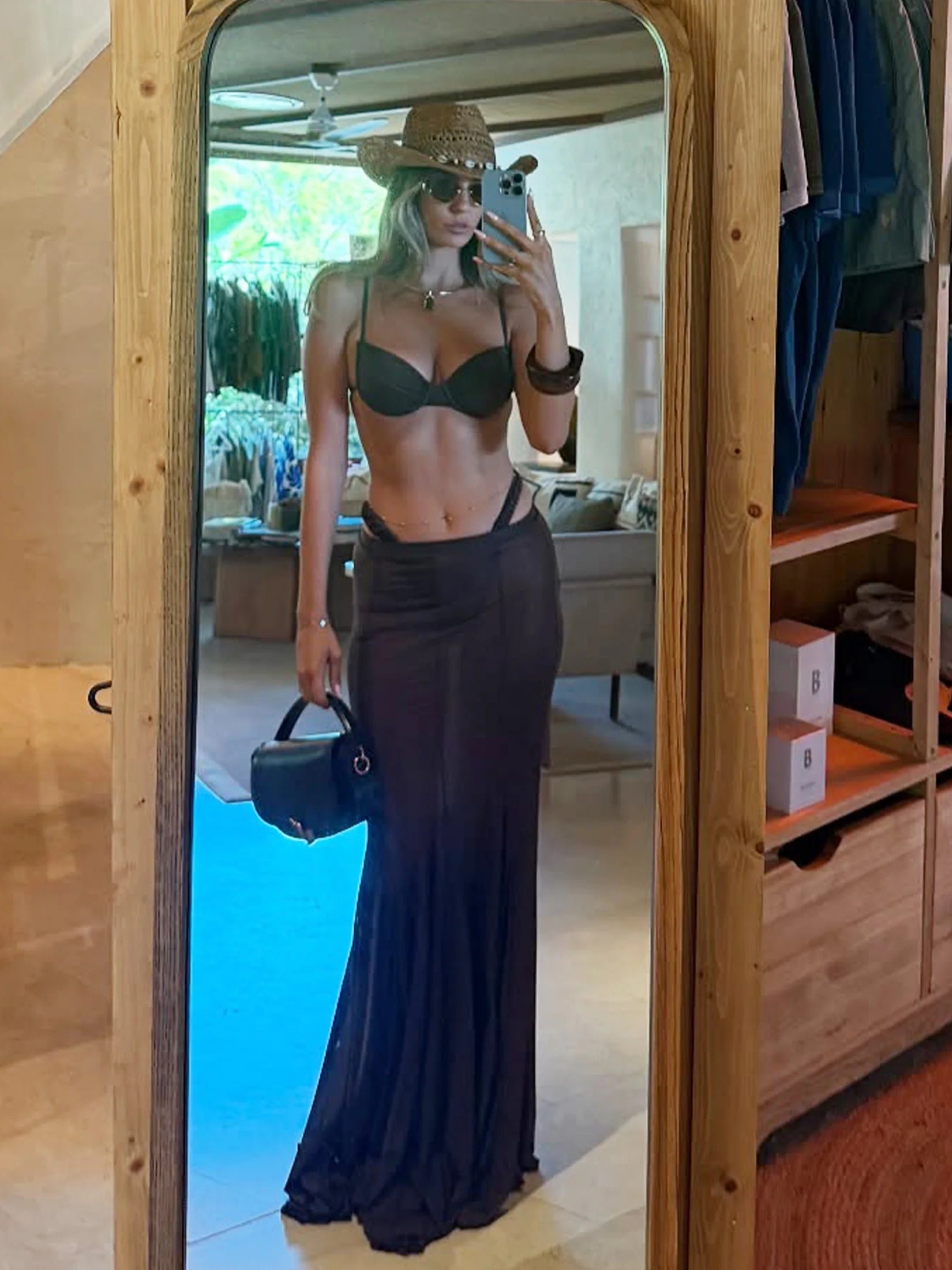 Chic 3 Piece Bikini Set Ruched Bathing Suit with Coverup Skirt 2025 New Beachwear Push Up Swimsuit Nightclub Party Dress K268