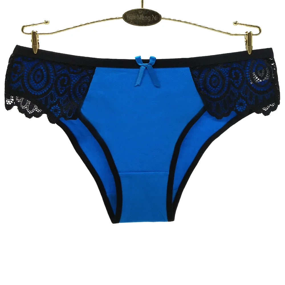Women Panties Underwear Cotton Sexy Flower Lace Hollowed Low Rise Girls Briefs Ladies Knickers for Women 5 Pcs/lot