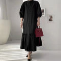 Fashion Summer Dress for Women Vintage Ruffles Hem Cardigan Long Dresses Women Elegant Casual Sundress Party Vestidos Robe Femme