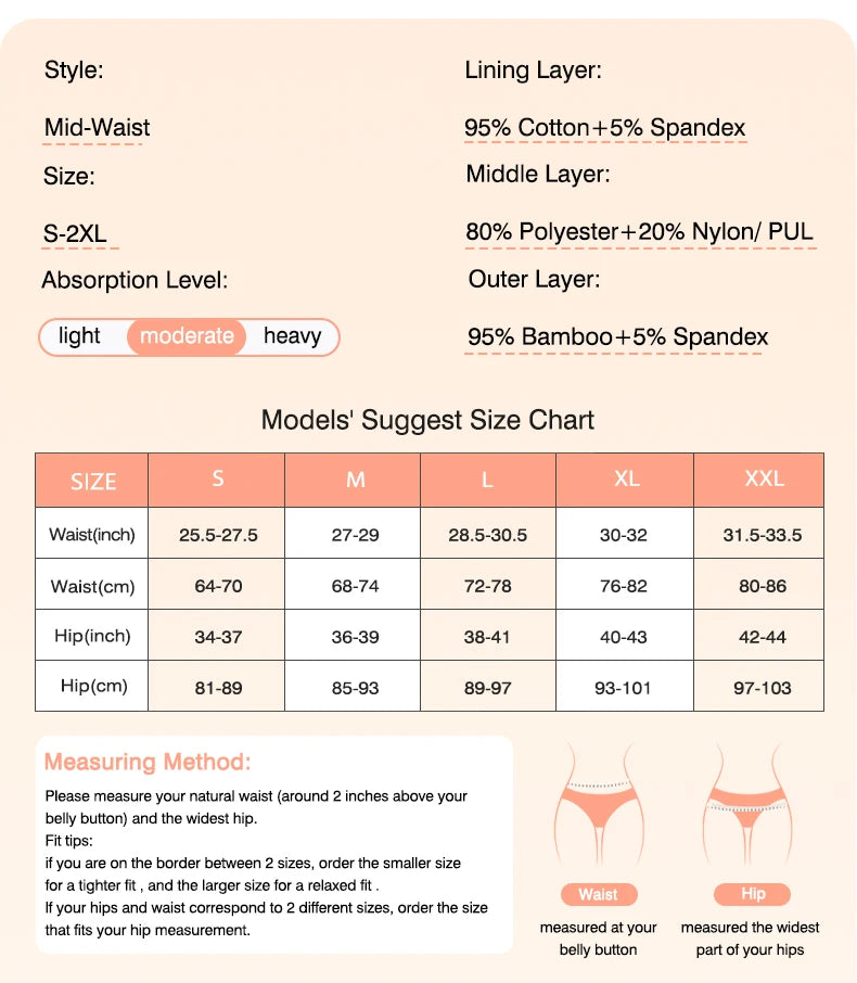 4 Layer Period Panties for Women Bamboo Menstrual Panties Breathable Lace Menstruation Brief Bragas Menstruales