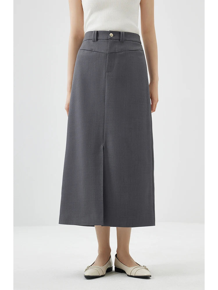 ZIQIAO Temperament One-button Brooch Short Suit for Women Spring Chic Commuter Straight Long Skirt + Short Blazer Jacket Female