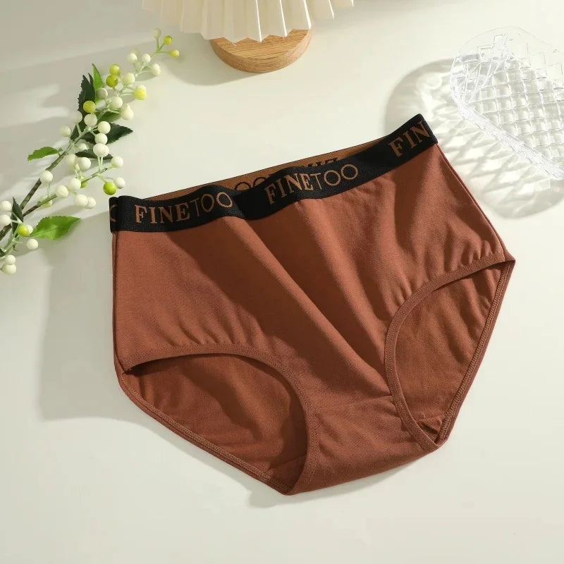 Finetoo 6Pcs/Set Women Cotton Seamless Briefs Women Plus Size Panties Breathable Underwear Female High Waist Soft Lingerie S-XXL