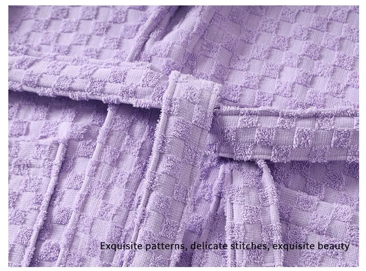 Cotton Bathrobe Towel Material Water Absorbent Quick-Dry Sleep Robes for Couples Spring and Autumn Bath Towel