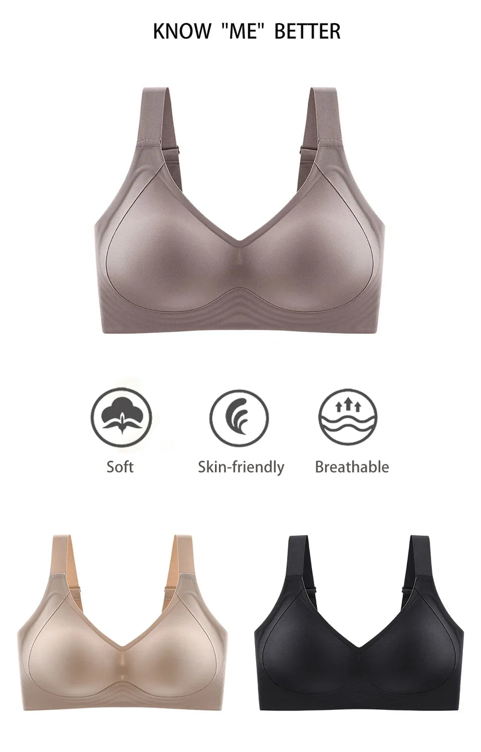FallSweet Wireless Push Up Bra for Women Plus Size Thin Cup Sports Bras Breathable Comfortable Underwear Sexy Lingerie M-6XL
