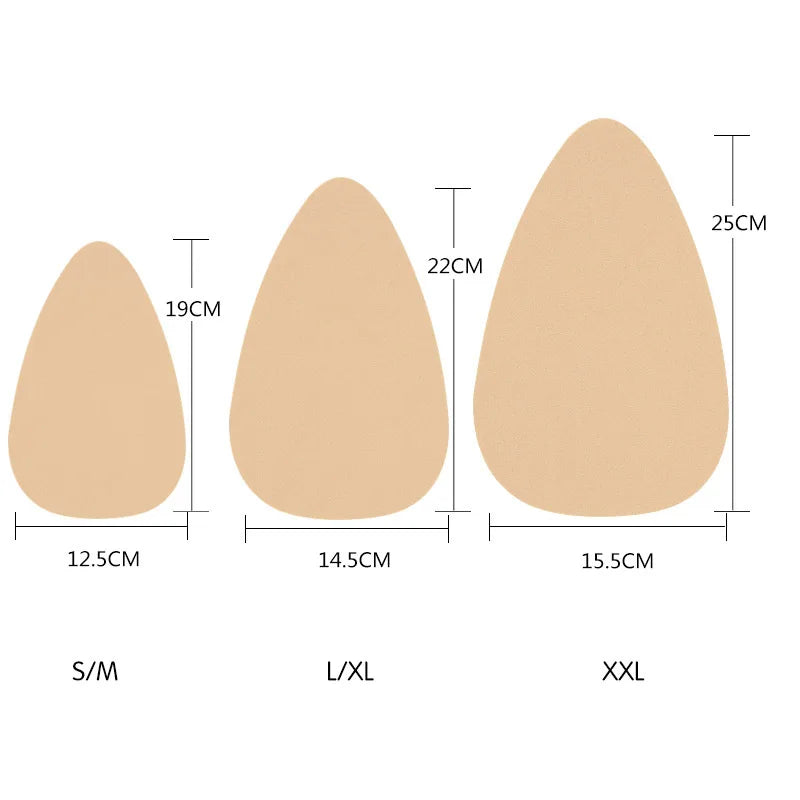 1 Pair Women Large Size Adhesive Bra Water Drop Shaped Invisible Breast Pads Silicone Lifting Nipple Cover Push Up Chest Sticker