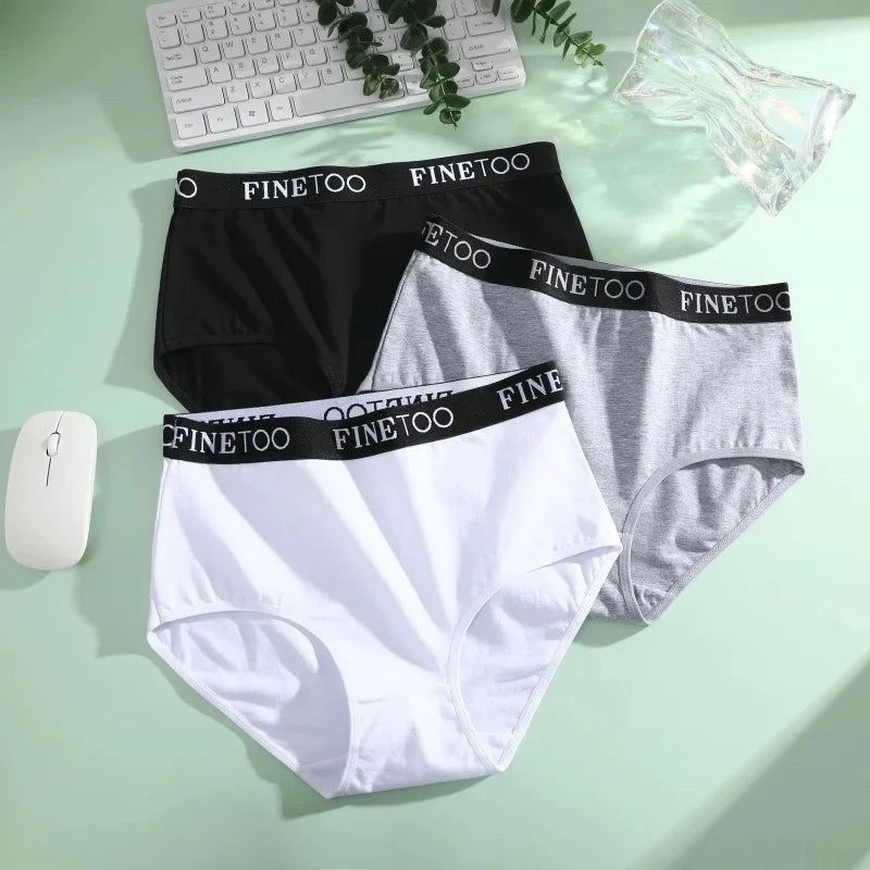 Finetoo 6Pcs/Set Women Cotton Seamless Briefs Women Plus Size Panties Breathable Underwear Female High Waist Soft Lingerie S-XXL